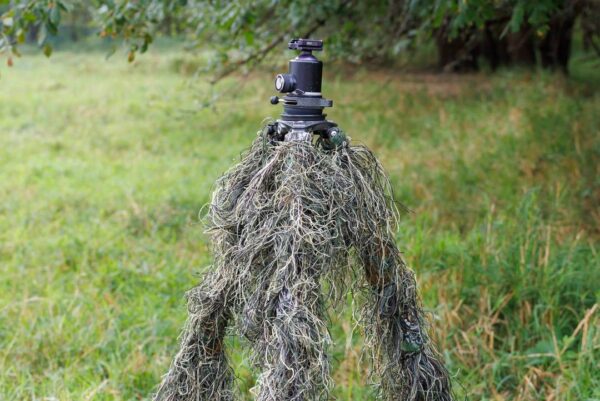 Ghillie statief camouflage dichtbij